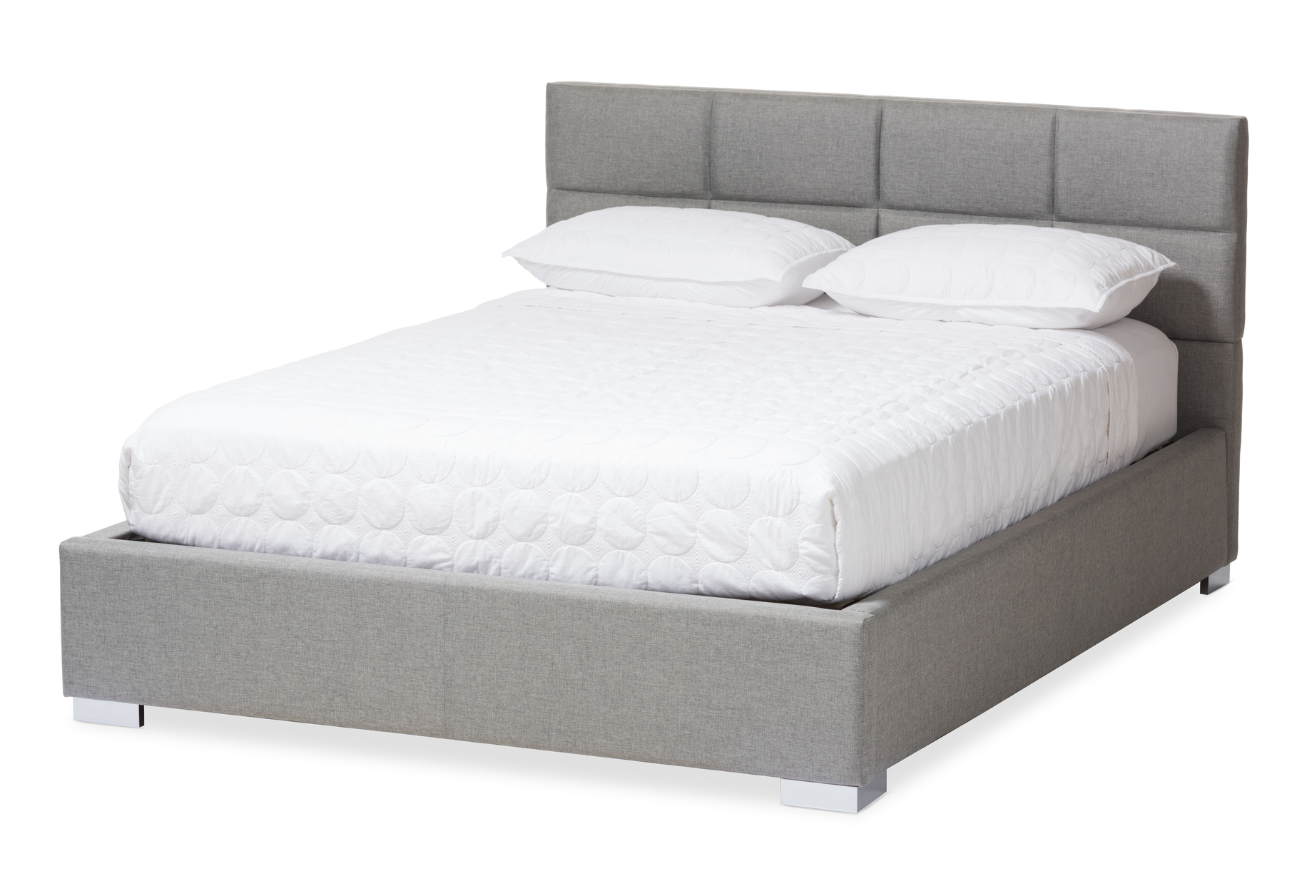 Baxton Studio Sophie Modern and Contemporary Grey Fabric Upholstered Queen Size Platform Bed